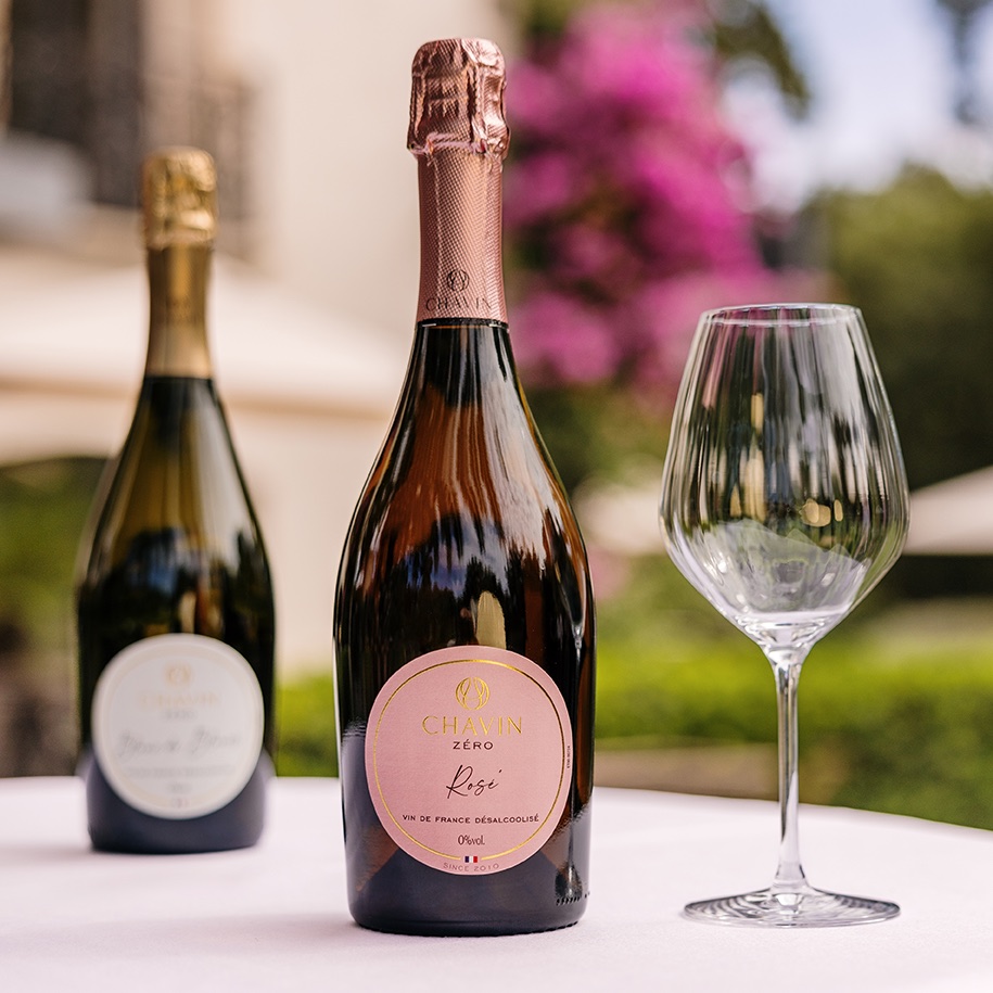 bouteilles Chavin Zéro Blanc de Blancs et Chavin Zéro Rosé